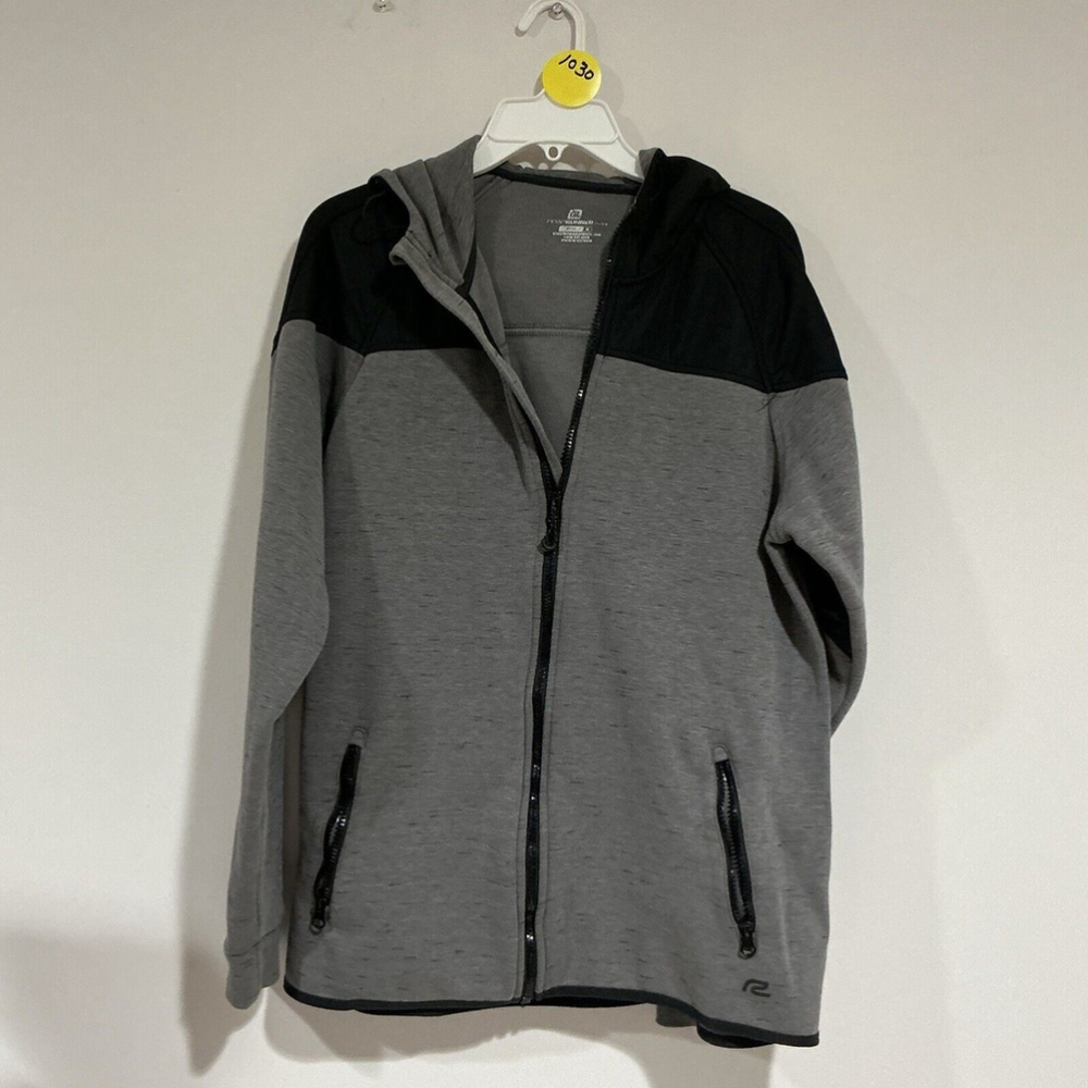 Men’s Roadrunner Size Medium Gray Black Zip Up Hoodie